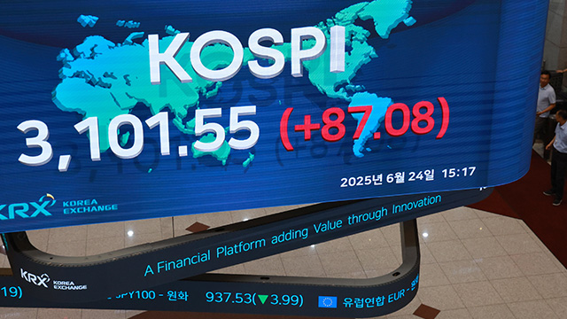 코스피, 3년 9개월 만에 3,100 돌파